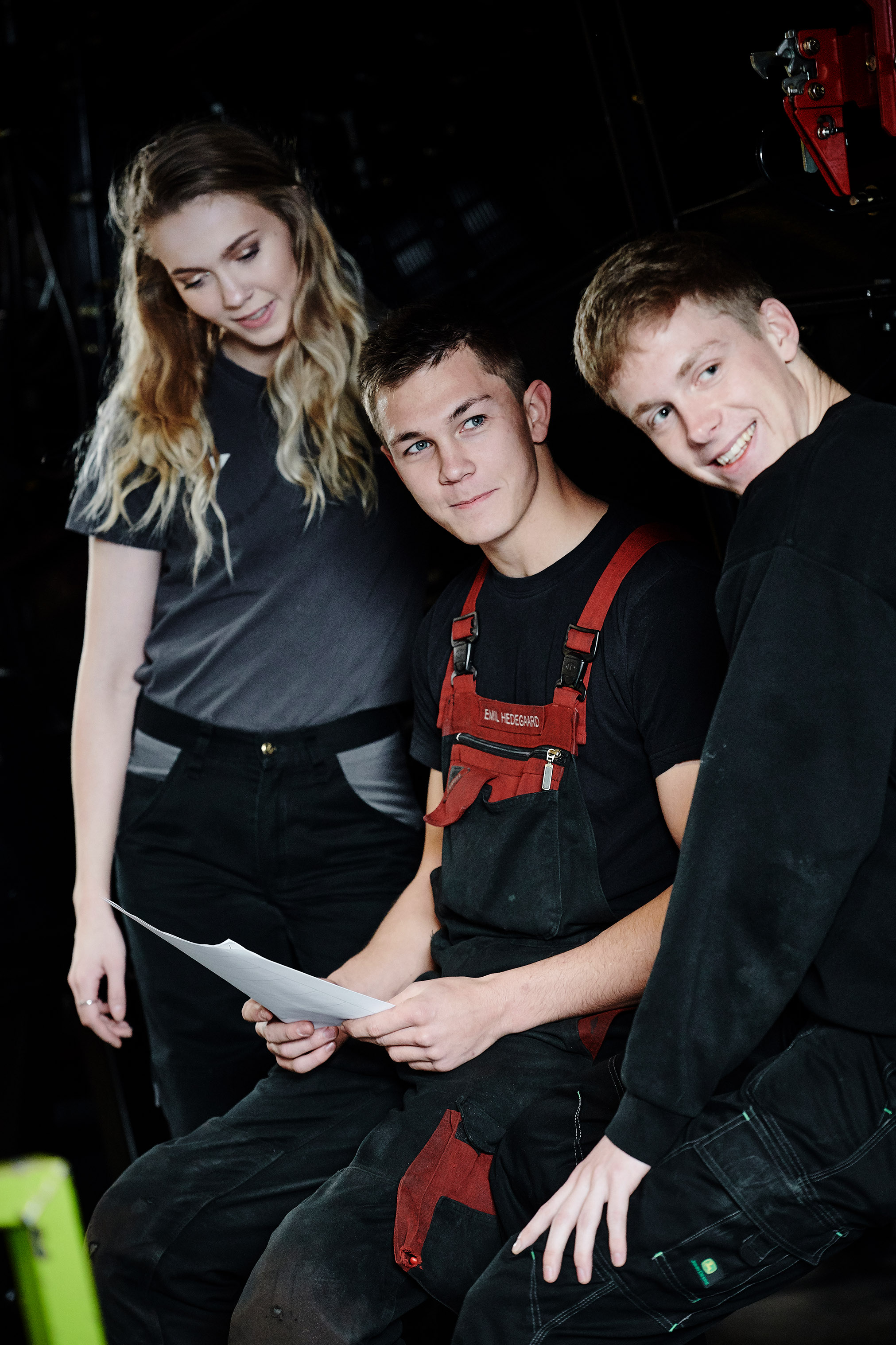 Tre elever fra entreprenør- og landbrugsmaskinuddannelsen